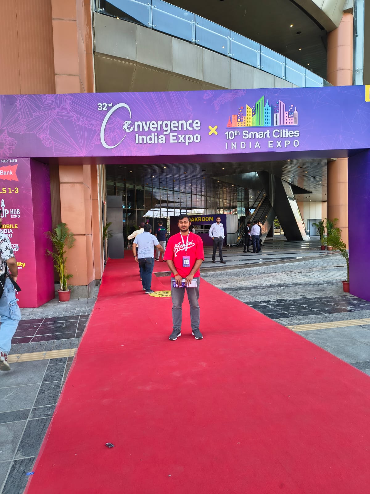 TechOTD team member at Convergence India Expo entrance