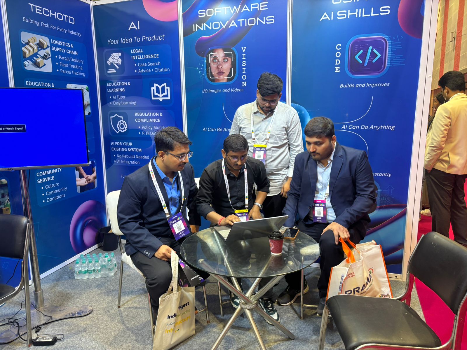 Day 1 booth interaction and product walkthrough