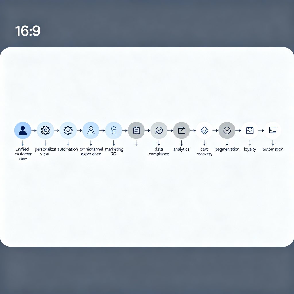 Infographic illustrating ten key reasons retail businesses need a Customer Data Platform, with icons for unified data, personalization, omnichannel experience, marketing ROI, compliance, analytics, cart recovery, segmentation, loyalty, and automation