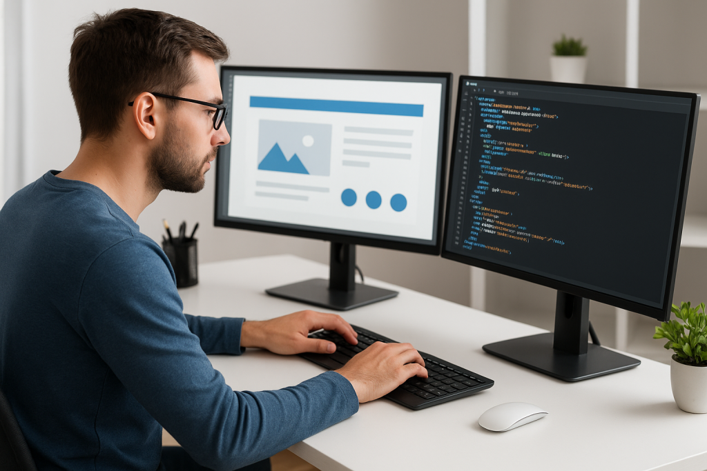 frontend developer coding modern user interface