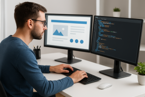 frontend developer coding modern user interface