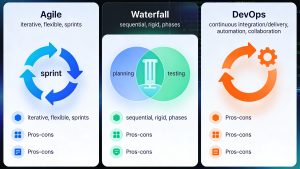 Agile vs Waterfall vs DevOps software development methodologies