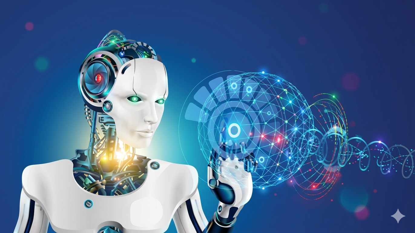 IT automation dashboard India 2026 showing $315B revenue growth, AI robots, Delhi skyline, talent gap solution - why automation next big thing