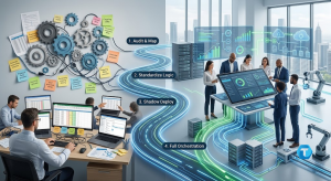 Enterprise Workflow Automation 4-Phase Roadmap Diagram