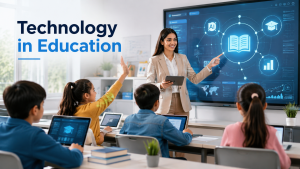 Technology in education with students using digital learning tools