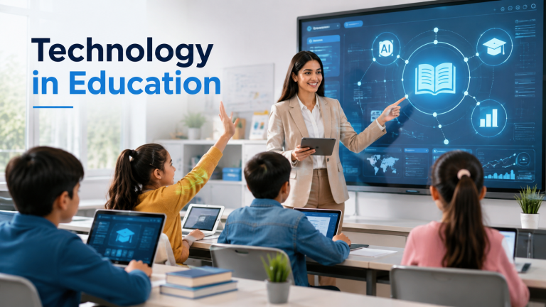 Technology in education with students using digital learning tools